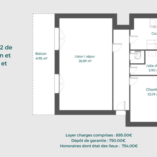  Annonces MAISON RHONE : Apartment | CALUIRE-ET-CUIRE (69300) | 58 m2 | 895 € 