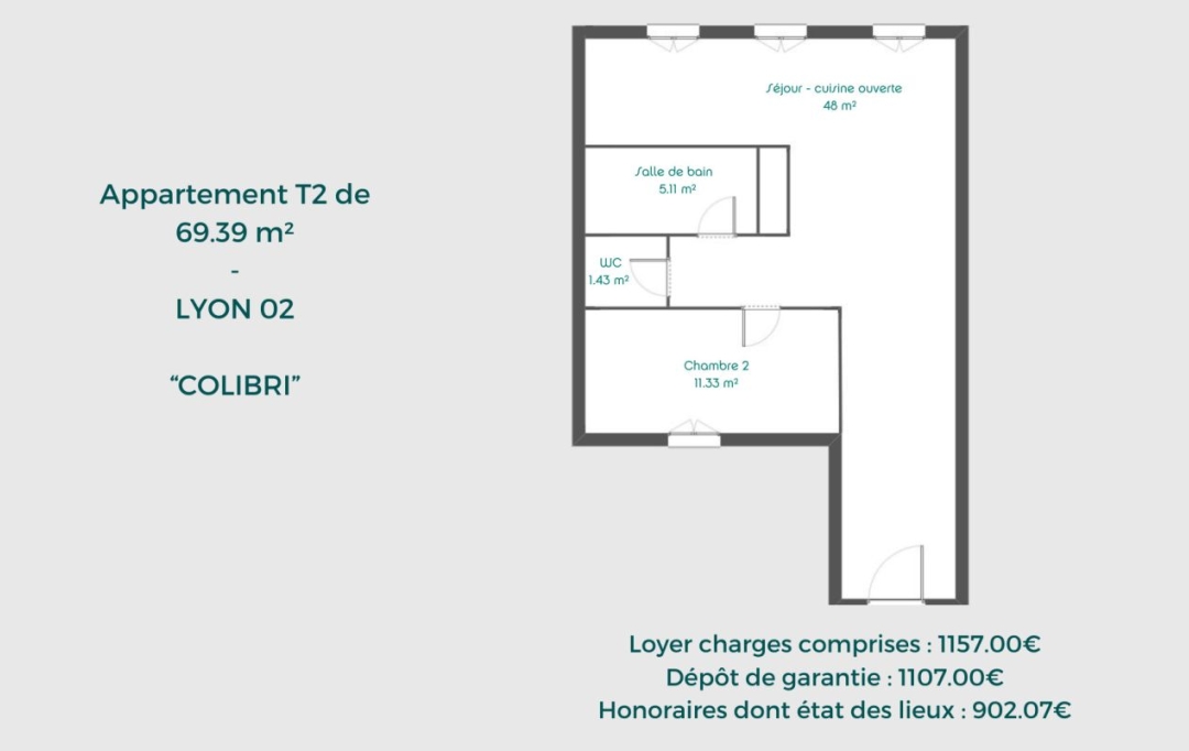 Annonces MAISON RHONE : Appartement | LYON (69002) | 69 m2 | 1 157 € 